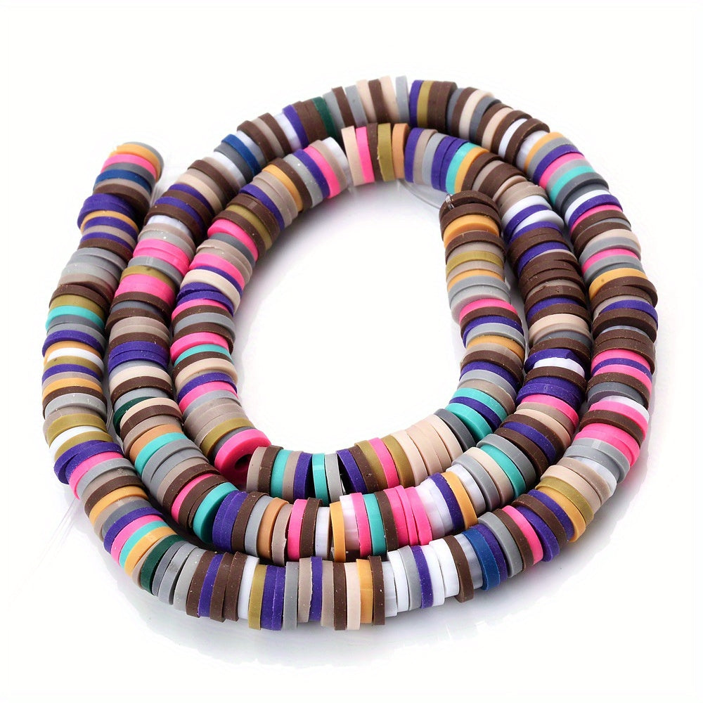 Mixed Color Polymer Clay Flat Beads
