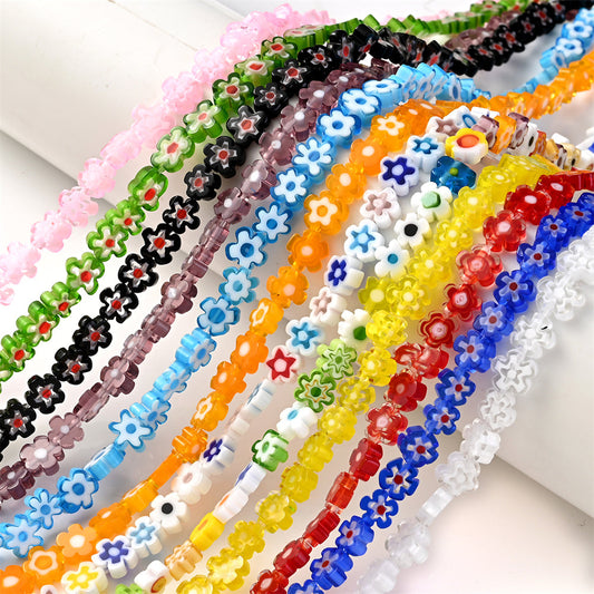 Daisy Lampwork Flower Beads