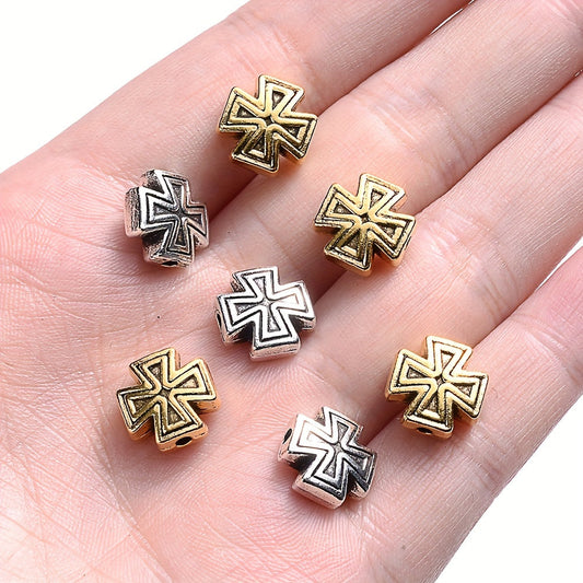 Vintage Cross Metal Spacer Beads
