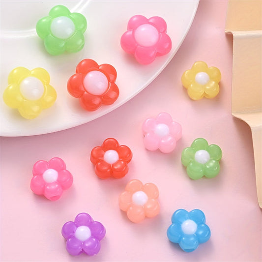 Mixed Color Flower Acrylic Beads