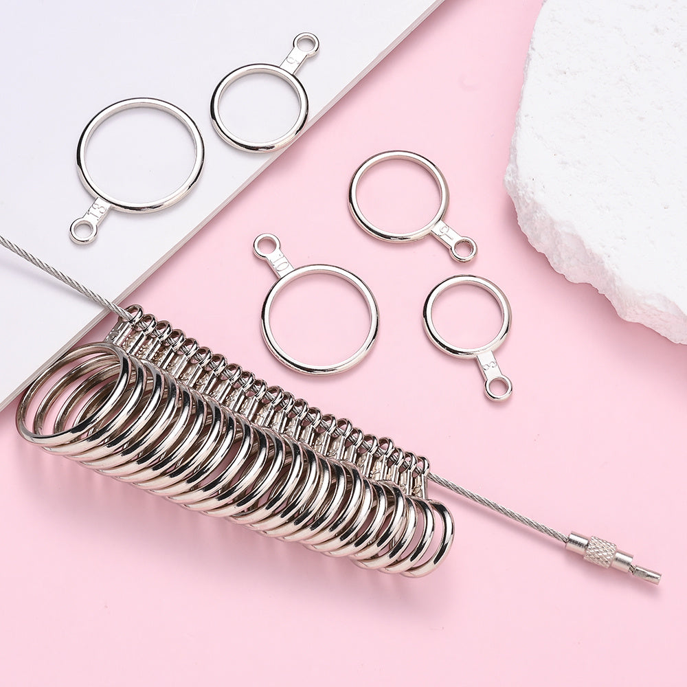1-Piece Metal Ring Sizer Measuring Tool