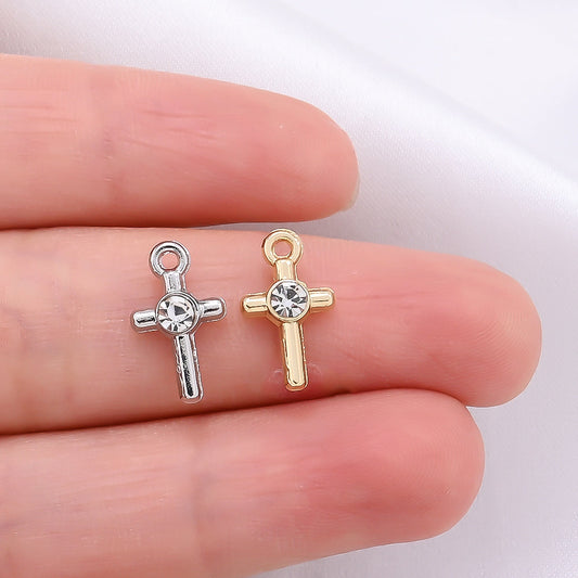Rhinestone Cross Pendant Charms