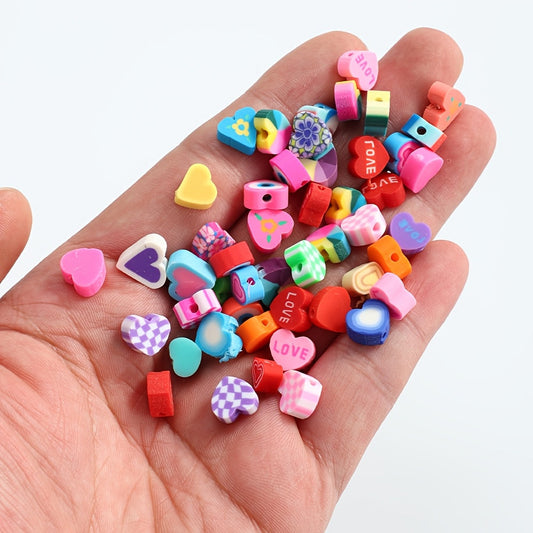 Colorful Polymer Clay Love Spacer Beads