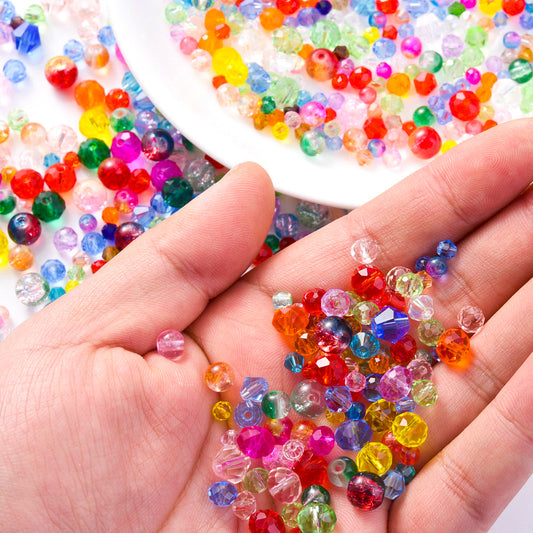 800-Piece Mixed Geometric Gradient Glass Spacer Beads