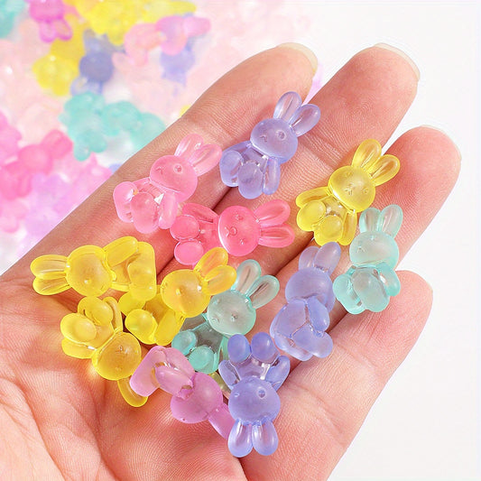 30pcs 24x14mm Frosted Bunny Acrylic Beads