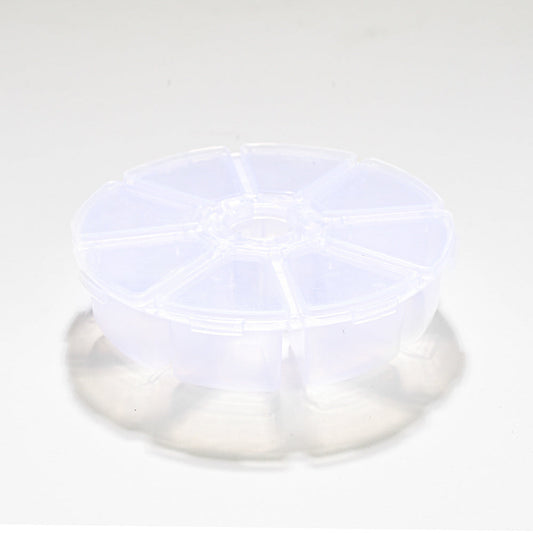 8-Grid Round Transparent Jewelry Storage Box