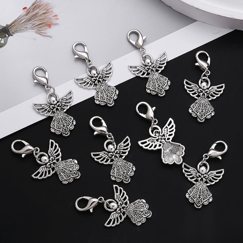 18PCS Retro Angel Mini Keychain Charm Set