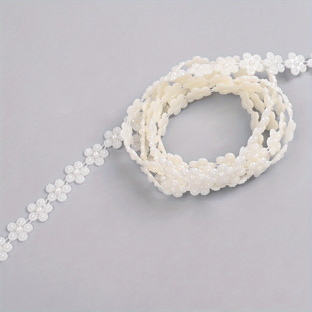 2m Imitation Pearl & Shell Rose Flower Bead Chain