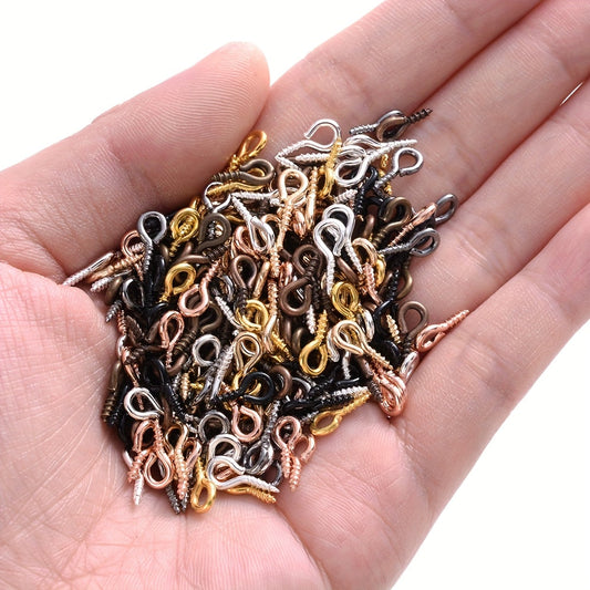 200PCS Mini Threaded Goat Eye Beads for DIY Jewelry