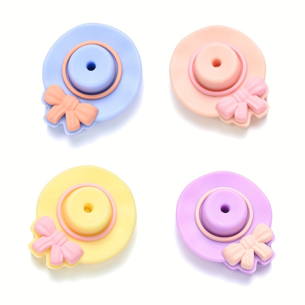 3D Bow Hat Silicone Beads