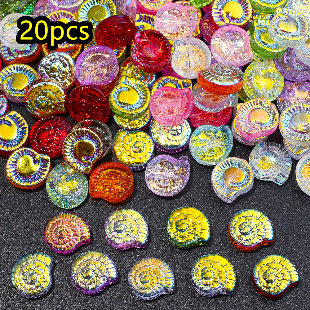 AB Conch Glass Beads