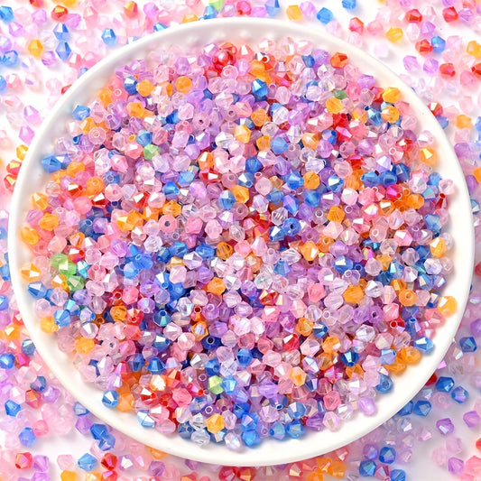 1000pcs 4mm Shiny Acrylic Faceted Beads