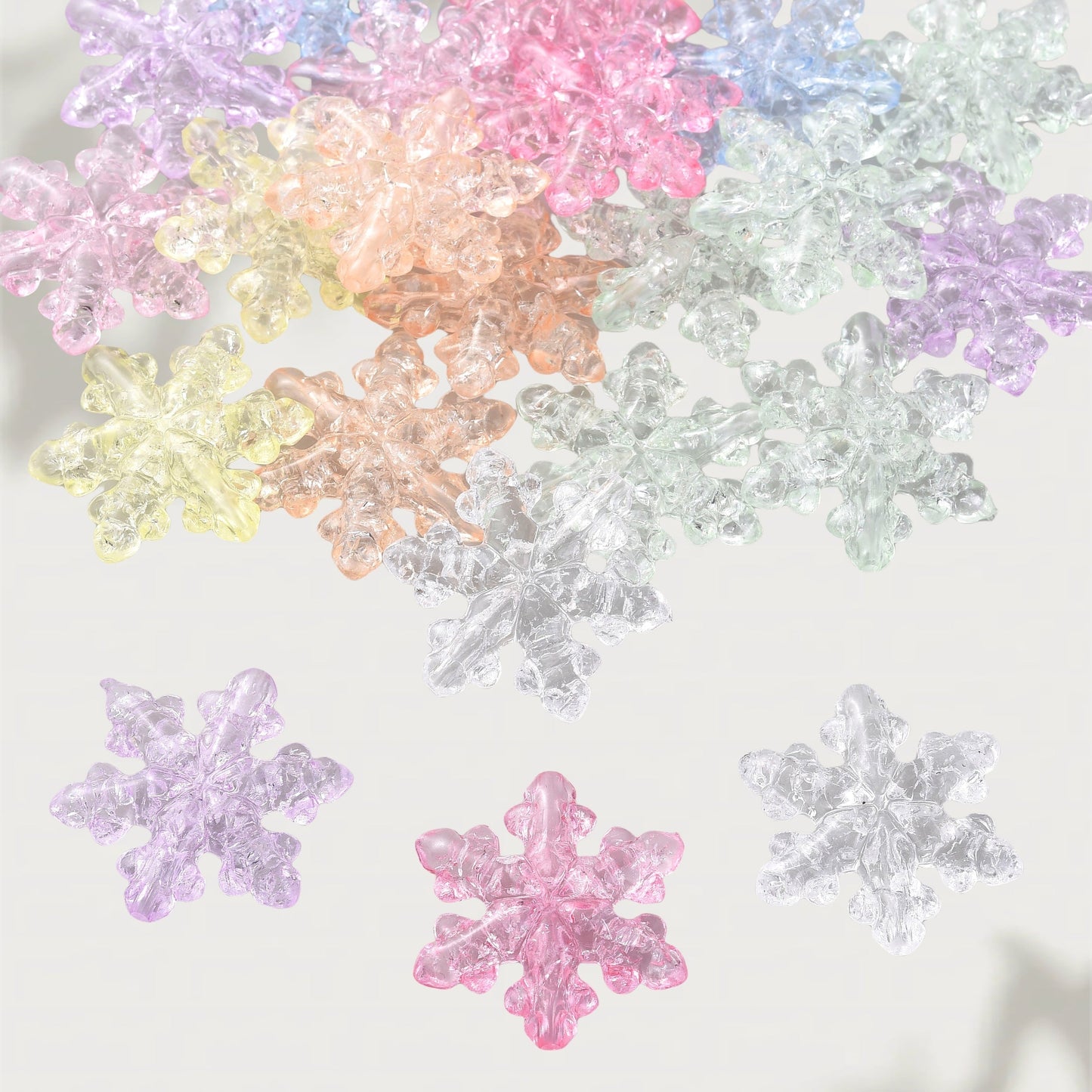 10PCS 27×31mm Snowflake Acrylic Spacer Bead Set