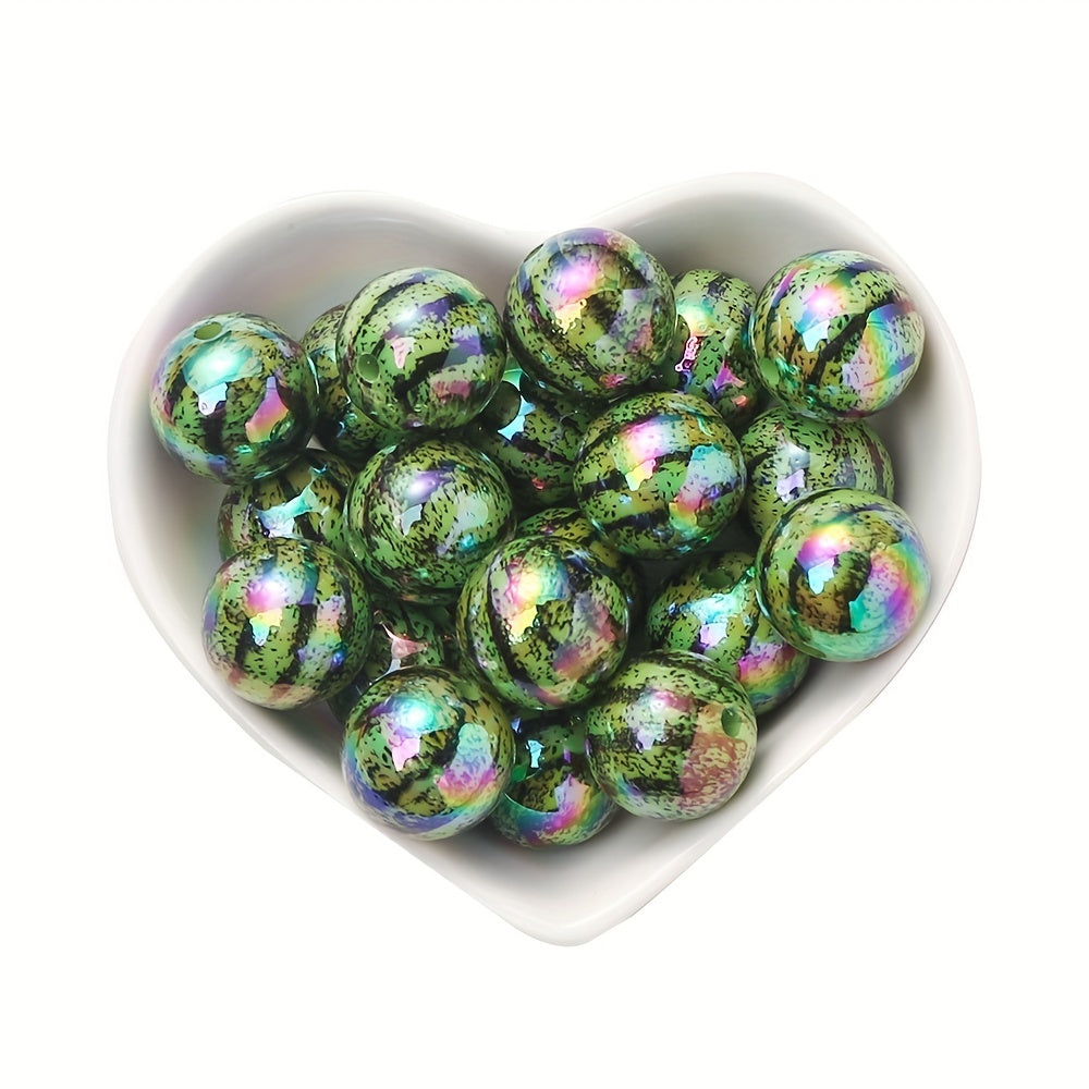 AB Green Watermelon Acrylic Spacer Beads