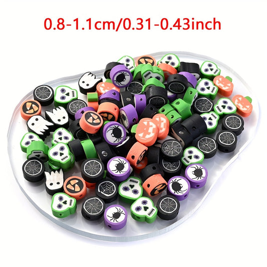 Halloween Spider Pumpkin Soft Pottery Spacer Beads