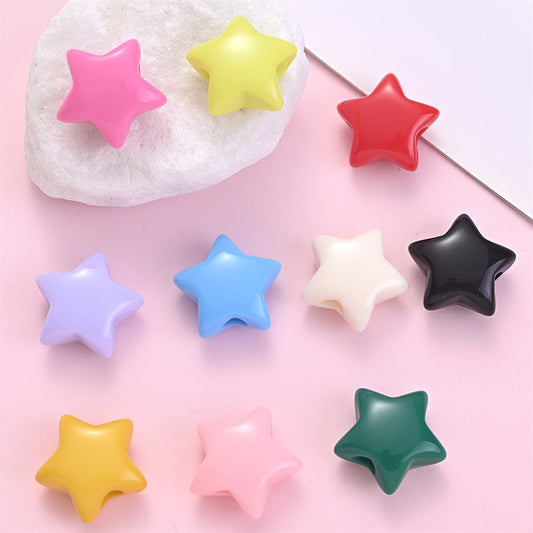 Solid Color Pentagram Acrylic Beads