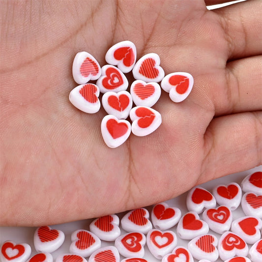 Red Heart Acrylic Beads