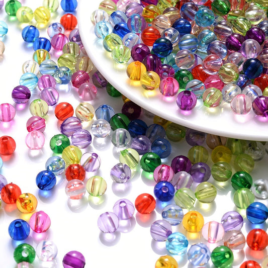 200PCS 4mm Mini Transparent Acrylic Spacer Beads