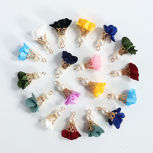 Floral Fringe Pearl Pendants