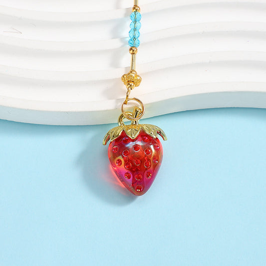 Y2K Strawberry Acrylic Pendants