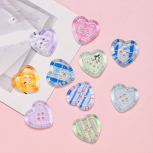 Colorful Heart Sewing Buttons