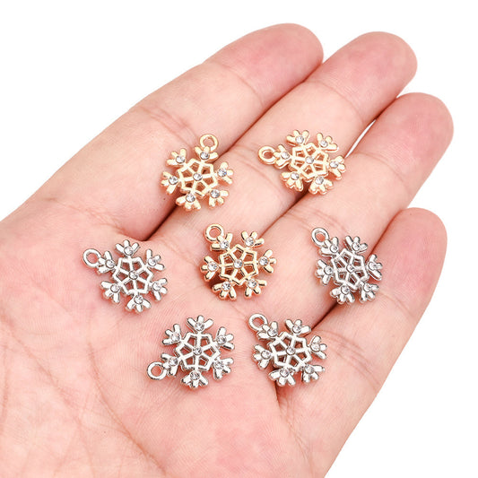 Christmas Rhinestone Snowflake Pendant Charms