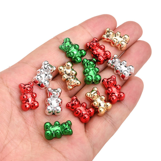 10PCS Christmas Bear Acrylic Bead Set