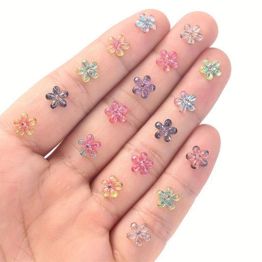 100PCS 8mm Five-Petal Flower Acrylic Bead Set