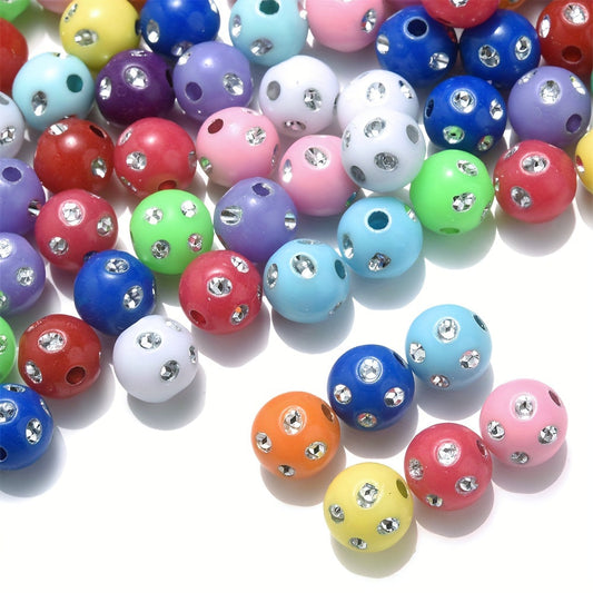 Mixed Acrylic Round Spacer Beads