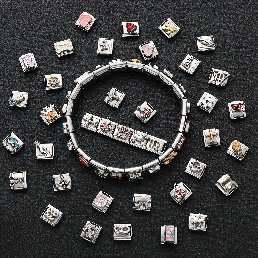 10pcs Mixed Stainless Steel Single Section Combination Beads