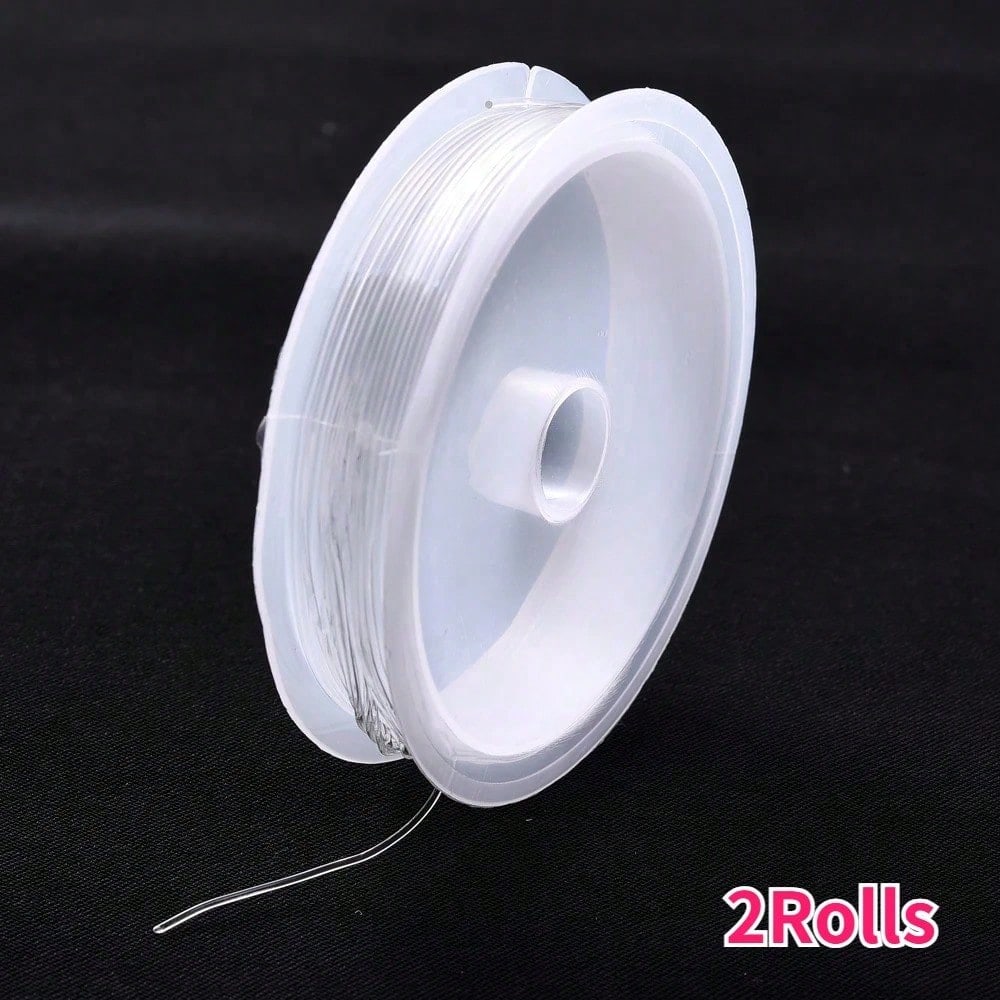 2PCS Transparent Crystal Elastic Beading Cord Set