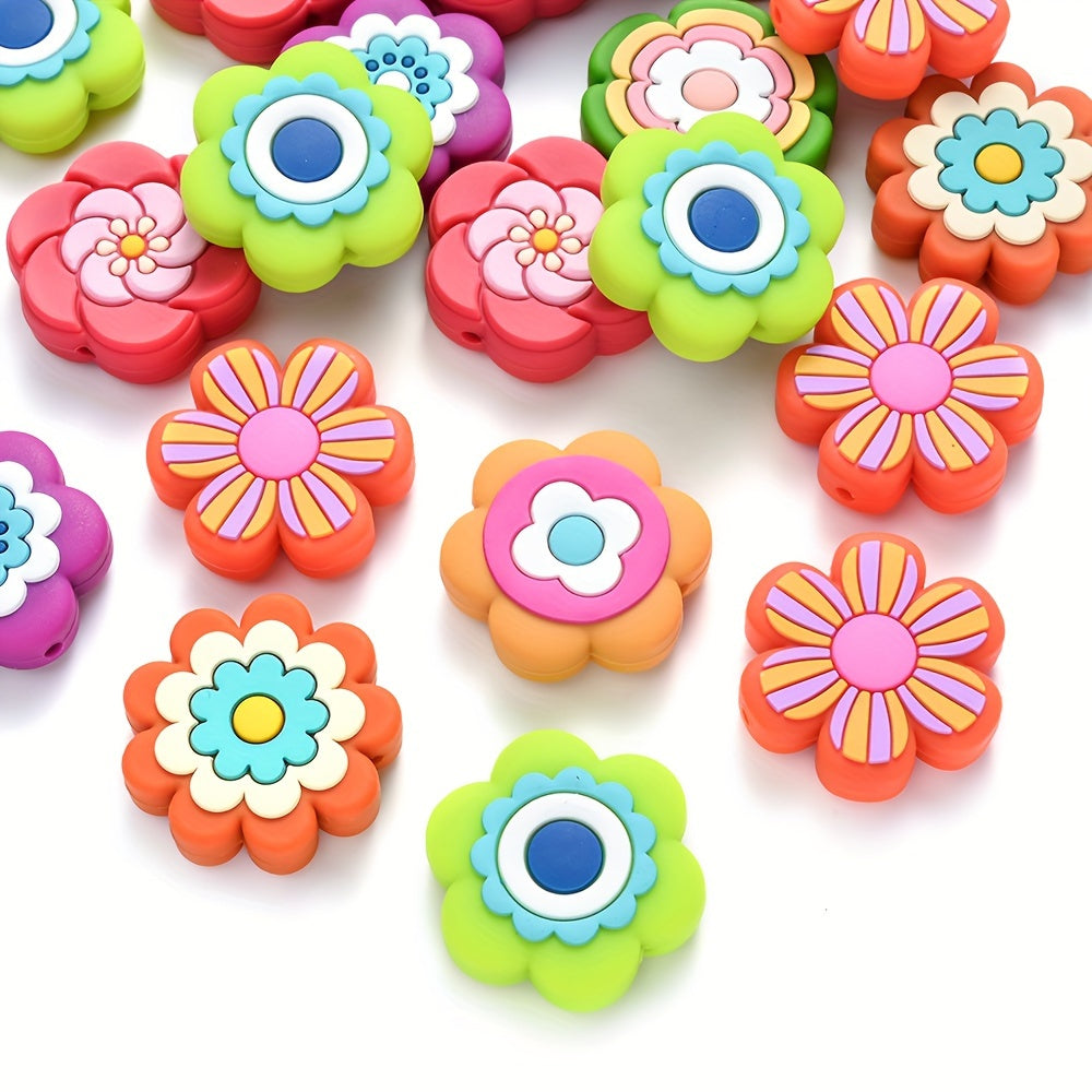 Mixed Flower Silicone Beads