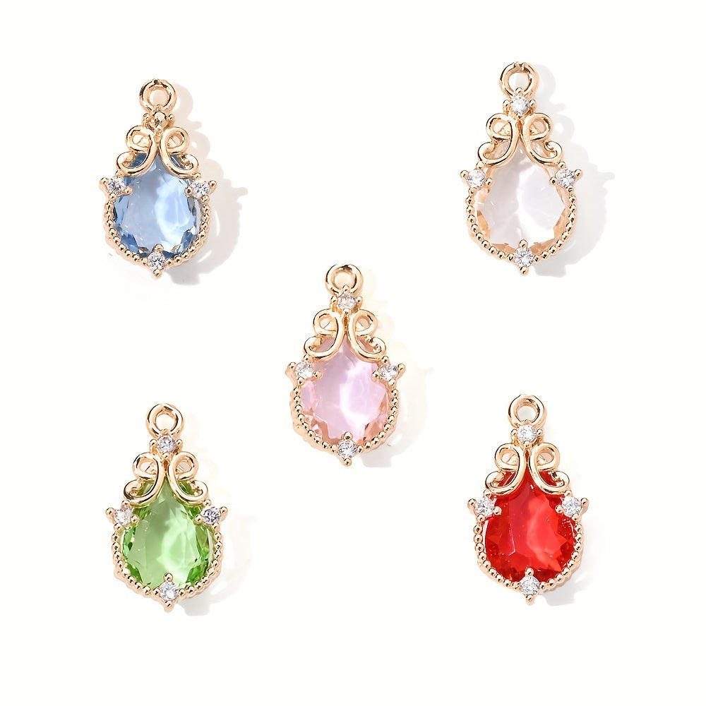 Glass Water Drop Pendant Charms