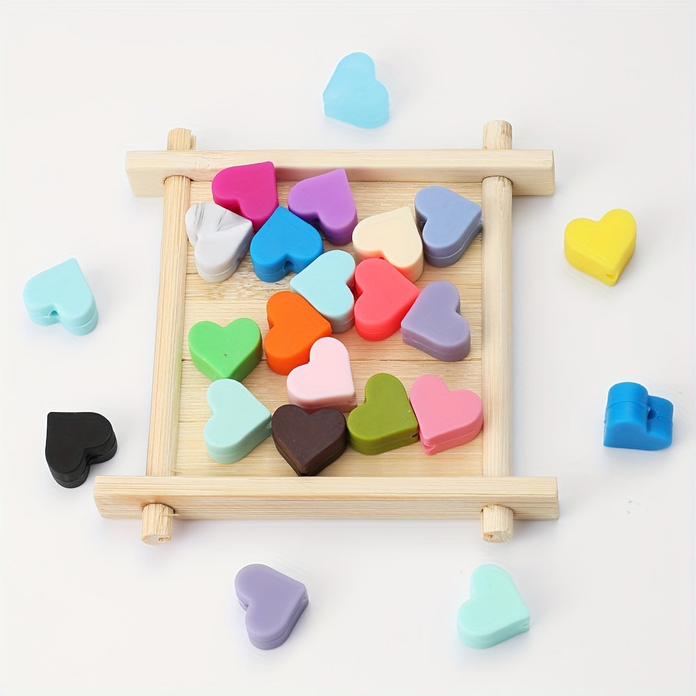 10PCS 13×14mm Love-Shaped Silicone Bead Set