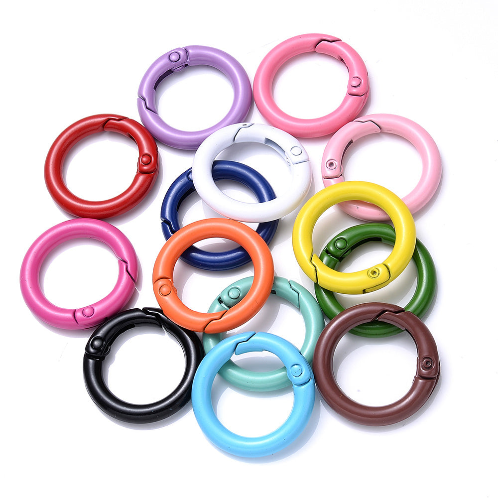 20PCS 25mm Colorful O-Shape Spring Keychain Set