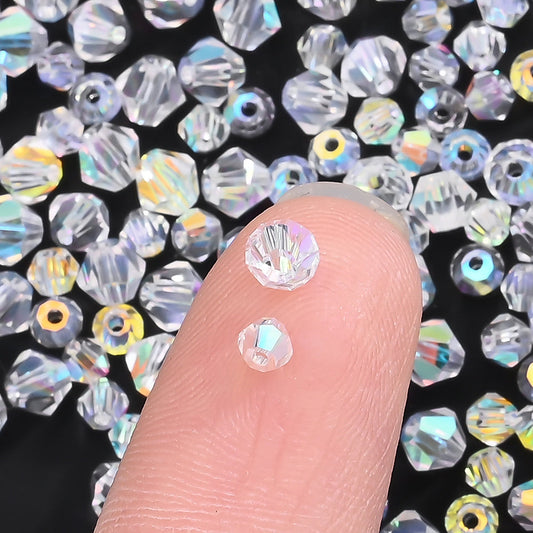 3/4 mm AB Glass Rhombus Beads