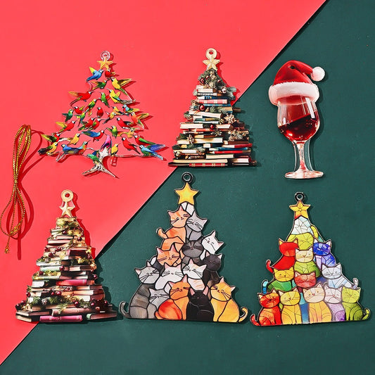 Color Printed Acrylic Christmas Ornaments
