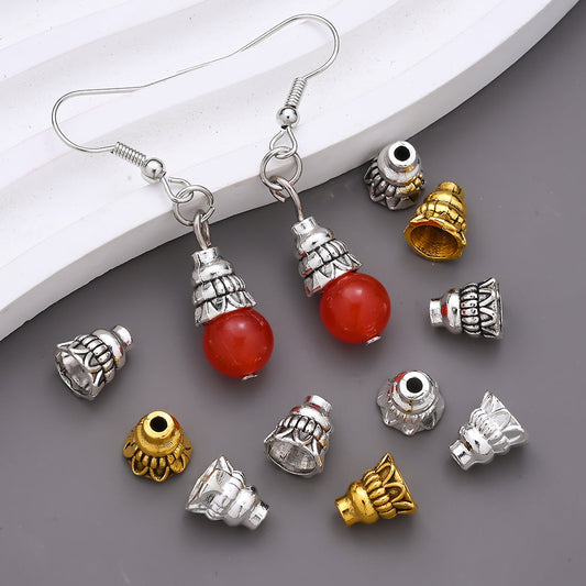 Tibetan Silver Alloy Flower Bead Caps