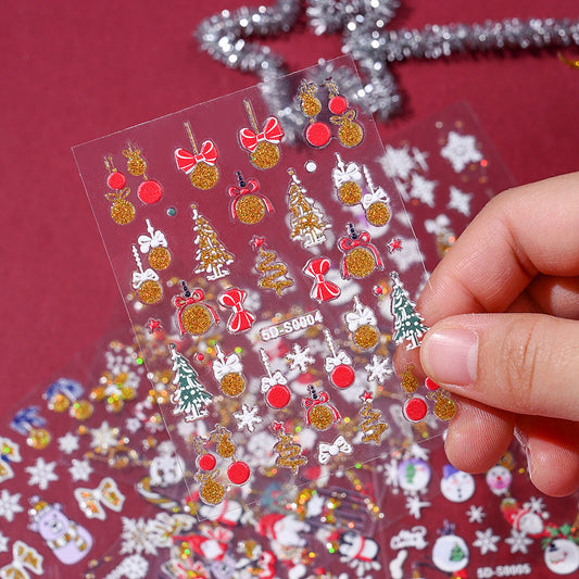 Christmas 5D Embossed Nail Art Stickers