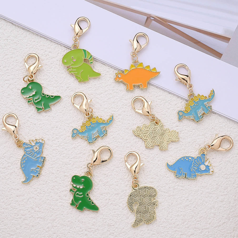 24PCS Multicolor Dinosaur Mini Keychain Set