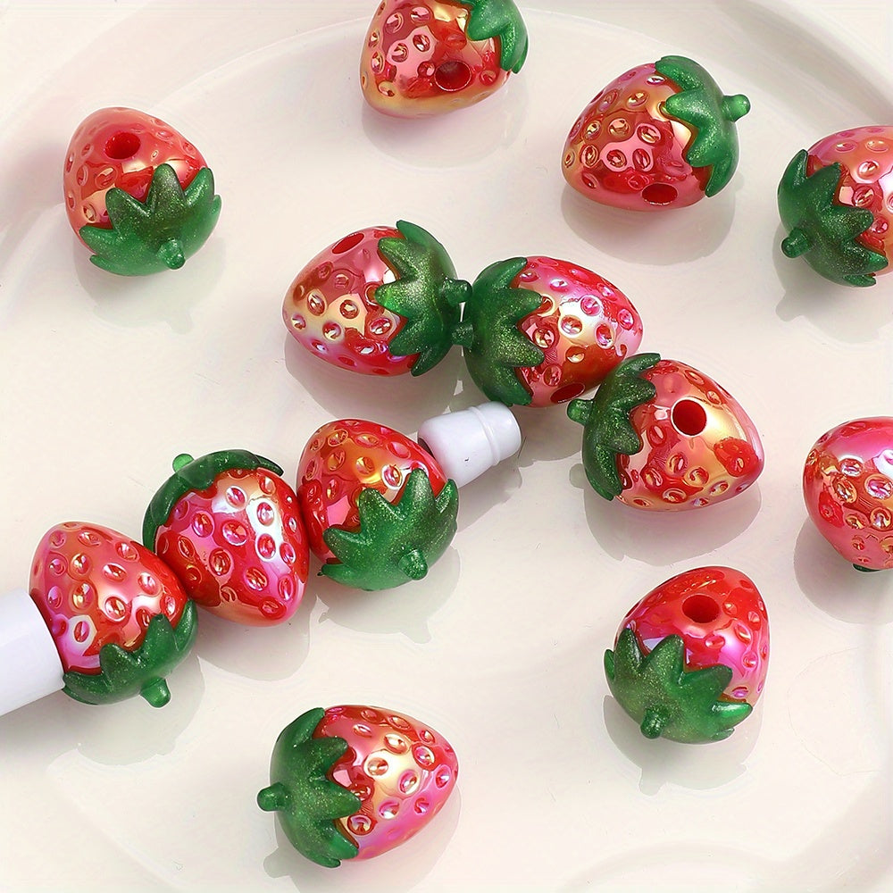 Red Strawberry Acrylic Beads