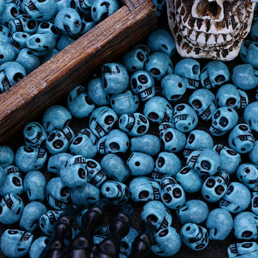 Blue Skull Acrylic Beads
