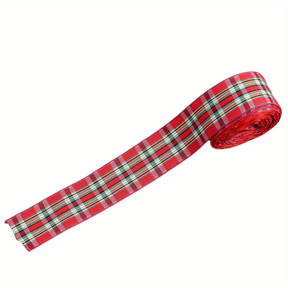 Christmas Plaid Polyester Ribbon