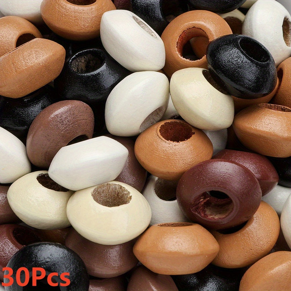 Color Flat Round Wooden Spacer Beads