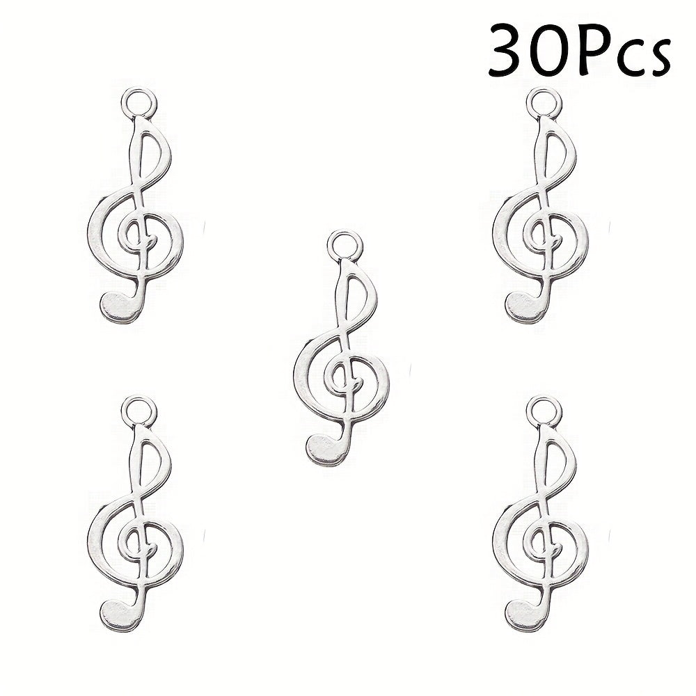 Silver Music Symbol Metal Pendant Charms
