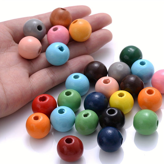 Colorful Round Wood Spacer Beads