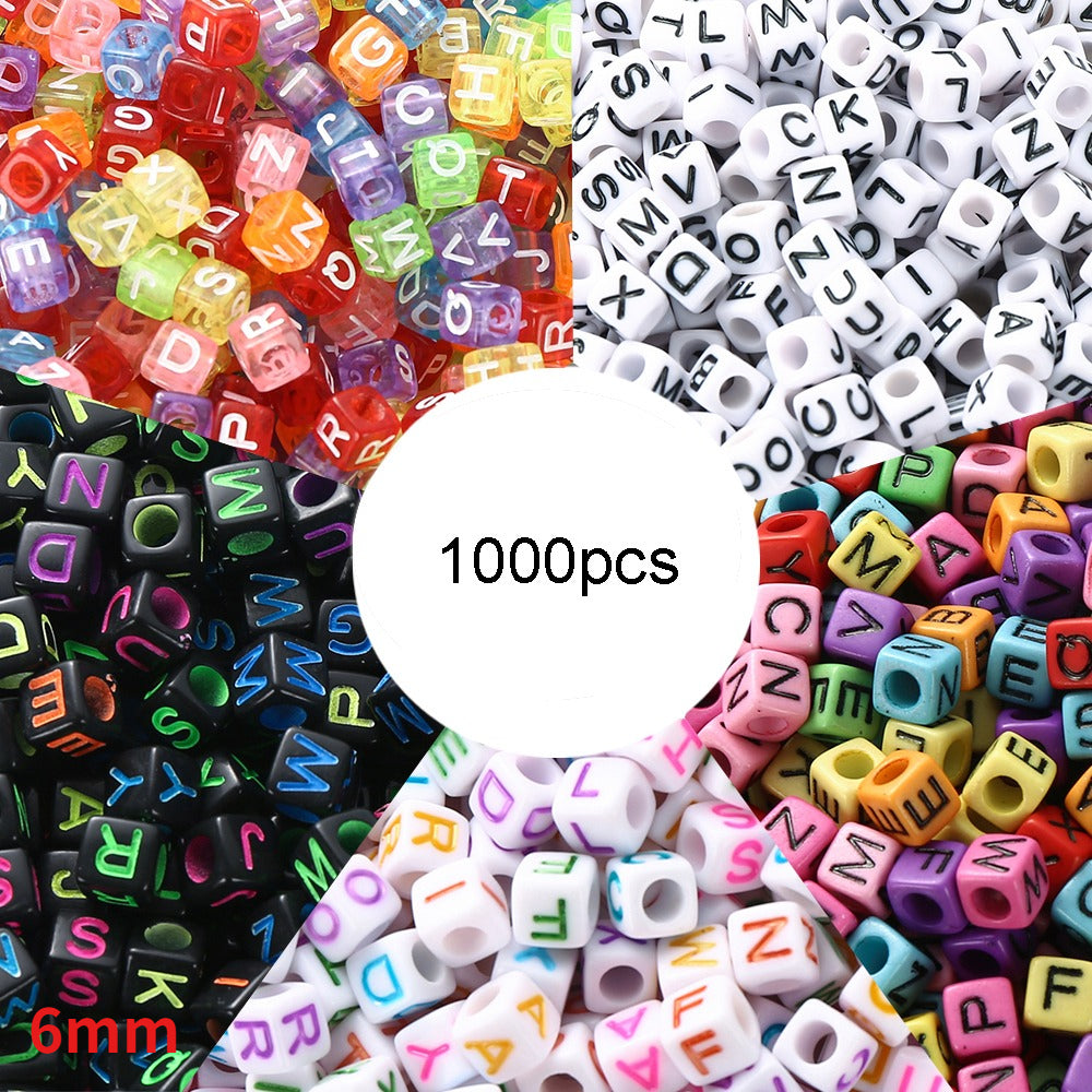 1000/1400PCS A-Z Mixed Color Acrylic Letter Bead Set