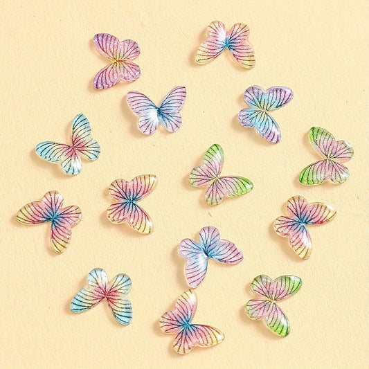 Multicolor Butterfly Resin Patches