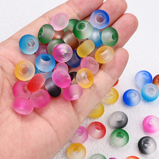 Rubber Acrylic Large Hole Spacer Beads