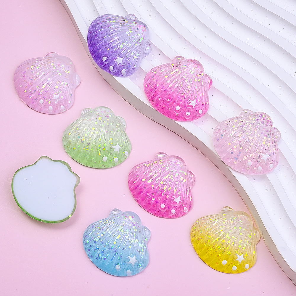 Star Dot Shell Resin Patch Beads